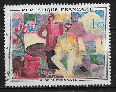 1961 France Sc1017 "The 14th July" by Roger de La Fresnaye used