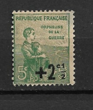 1922 France ScB13 5c War Orphans surcharge 1c MH