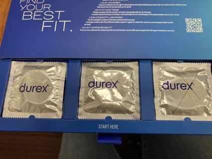 3 lubricated natural rubber latex condoms condom kit Durex brand transparent