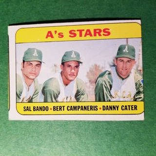 1969 - TOPPS EXMT - NRMT BASEBALL - CARD NO. 556 - A'S  STARS - A'S 