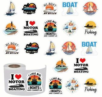 ➡️⭕(10) 1" FUNNY BOATING STICKERS!!