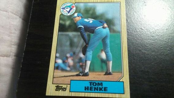 1987 TOPPS TOM HENKE TORONTO BLUE JAYS BASEBALL CARD# 510