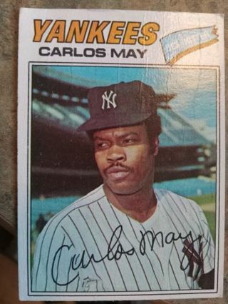 1977 TOPPS CARLOS MAY NEW YORK YANKEES BASEBALL CARD# 568