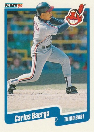 1990 Fleer Update Carlos Baerga Rookie # U-90 Cleveland Indians