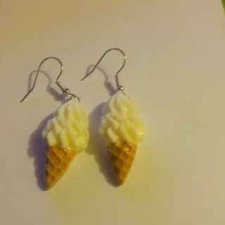 #2-Vanilla Ice Cream Cone Earrings