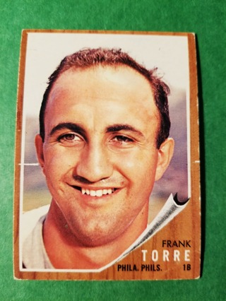 1962 - TOPPS EXMT - NRMT BASEBALL - CARD NO. 303 - FRANK TORRE - PHILLIES