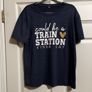 Brand New Blue Yellowston Train Station T-shirt - Sz XL 