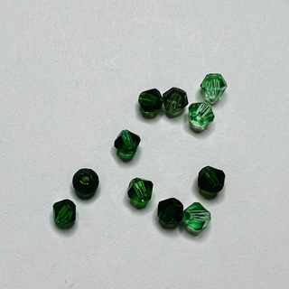 Green Faceted 5mm Bicone Beads 