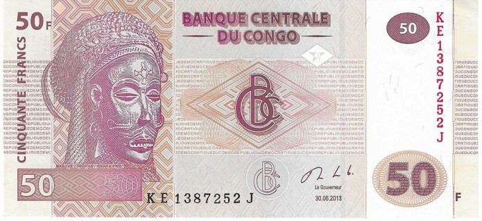 Congo Bank Note 2013 50 Francs Uncirculated