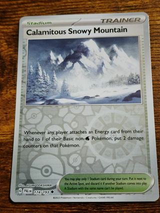 Pokemon Calamitous snowy mountain reverse holo 174/193