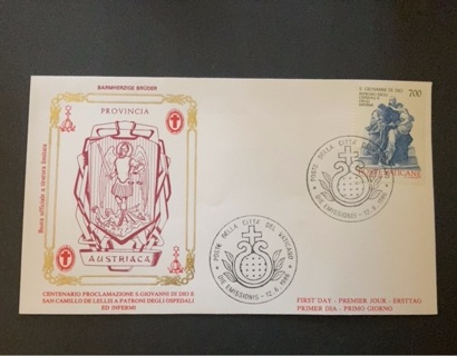 FDC Vatican 1986 serial numbered 