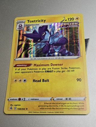 Pokemon Toxtricity holo rare card 108/264