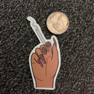 Girl hand smoking sticker