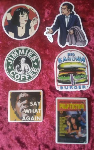 6 - "PULP FICTION" PACK #2- STICKERS 1 Free Sticker with win.