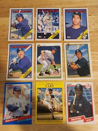 9 card lot Yankees