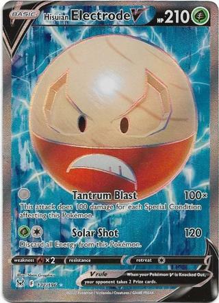 2022 POKEMON HISUIAN ELECTRODE V LOST ORIGIN 172/196 FULL ART ULTRA RARE HOLO CARD