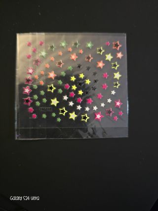 Neon stars nail decals