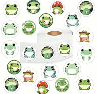 ➡️NEW⭕(10) 1" ADORABLE FROG STICKERS!! (SET 4 of 4)