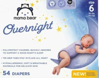 FREE: ♥️mamabear Overnight Diapers 54 Count♥️ Size 6