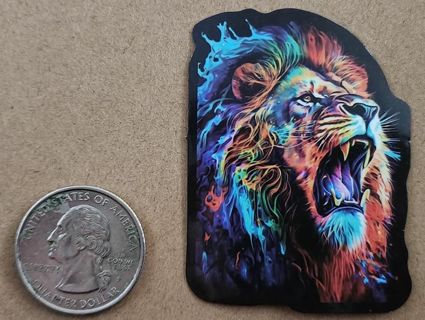 Neon Lion Sticker