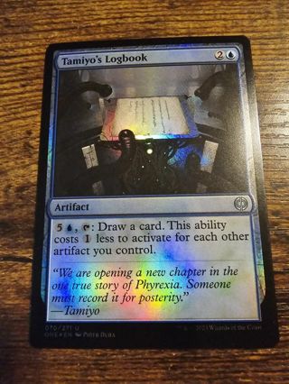 Magic the gathering mtg Tamiyos Logbook foil card phyrexian All will be one