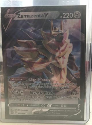 NM Ultra Rare Zamazenta V Pokemon card TCG SWSH