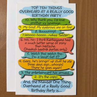 Top Ten Birthday Card 