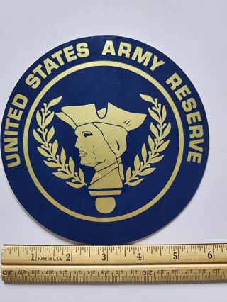 Vintage Large 6 inch United States Army Reserve Sticker with Gold Print