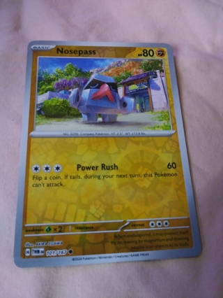 Reverse Holofoil - Nosepass Pokemon • Common • 101/167 Twilight Masquerade