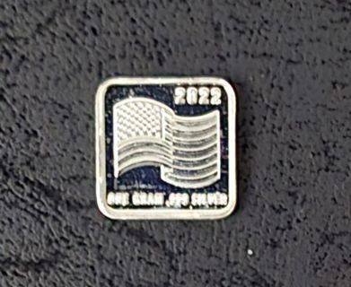 One Gram 2022 USA Flag / Element .999 Silver Square