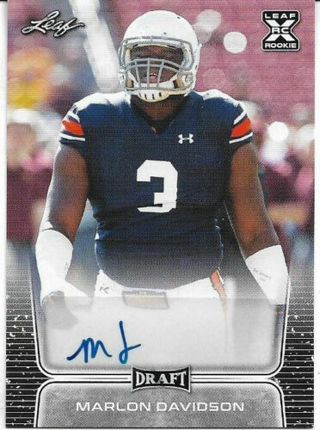 2020 LEAF DRAFT MARLON DAVIDSON AUTOGRAPHED ROOKIE CARD