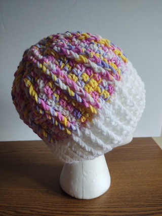 Hand Crocheted Ribbed Hat 