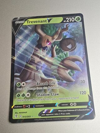 Pokemon Trevenant V 013/203 holo rare card