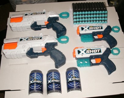 zuru xshot 4 gun set w/ extras