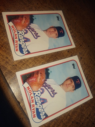 Two card lot baseball veteran 1989 Topps traded, Nolan Ryan 