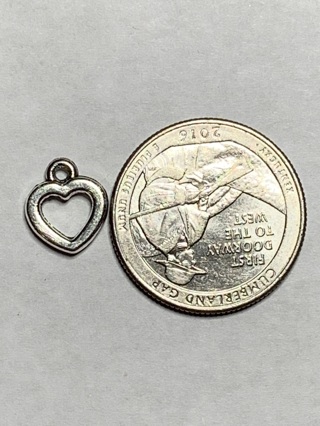 HEART CHARM~#21~SILVER~1 CHARM ONLY~FREE SHIPPING!