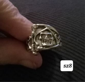 Grim reaper ring sz8 new