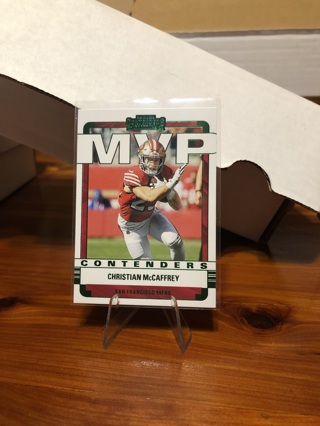 Christian McCaffrey 2022 Panini Contenders MVP Green Foil #MVP-CMC