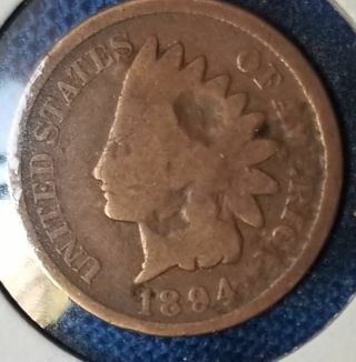 1894! ☆Indian Head Cent☆ antique US coin 129 years old