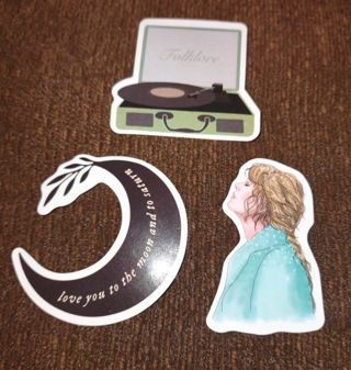 3 laptop computer Taylor Swift stickers Record Player Moon Love you to the moon and Saturn