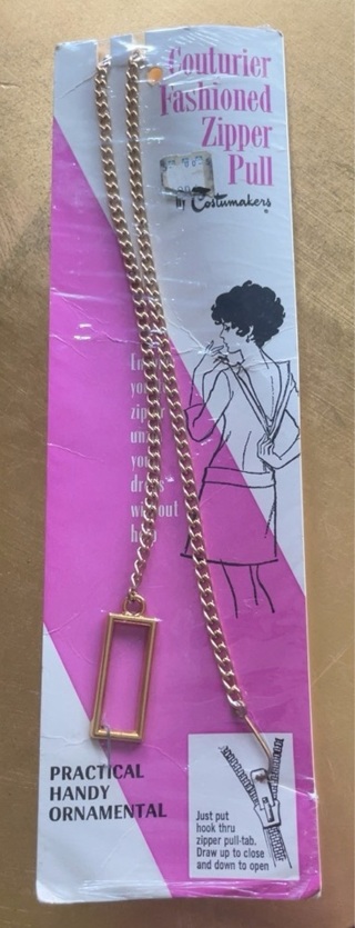 Vintage Couturier Fashioned Zipper Pull 24K Gold Plated. NEW Sealed