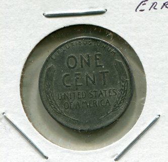 1943 P Lincoln Wartime Steel Cent Error-Die Crack