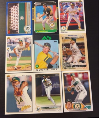 9 Oakland A’s baseball cards 