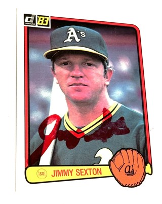 Autographed 1983 Donruss Jimmy Sexton Oakland Athletics #449