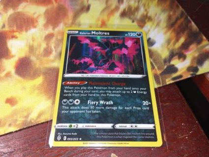 POKEMON SWSH EVOLVING SKIES HOLO RARE GALARIAN MOLTRES CARD #273