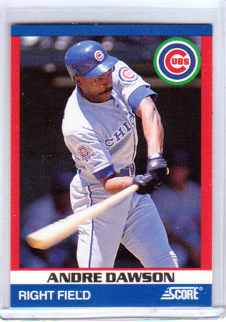 Andre Dawson, 1991 Score Card #87, Chicago Cubs, Hall of Famer, (L3