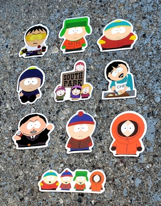 SOUTH PARK STICKERS LARGE WATERPROOF GLOSSY STICKERS STYLE 1 FOR LAPTOP SCRAPBOOK WATER BOTTLE