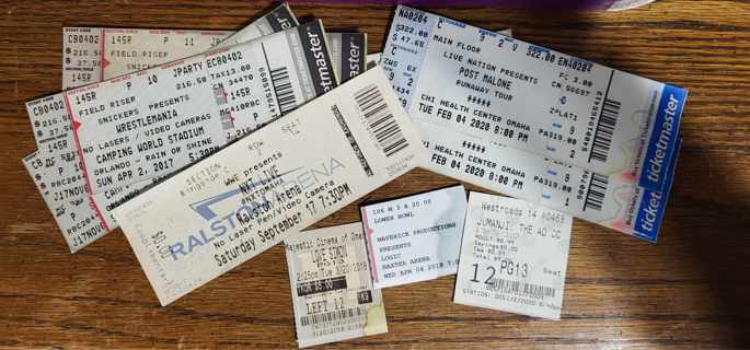 Ticket Stubs (Wrestlemania, Post Malone, etc)