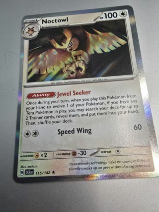 Pokemon Noctowl 115/142 holo rare card