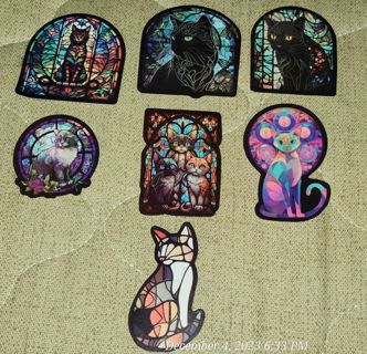 Stained Glass Cat Sticker Auction